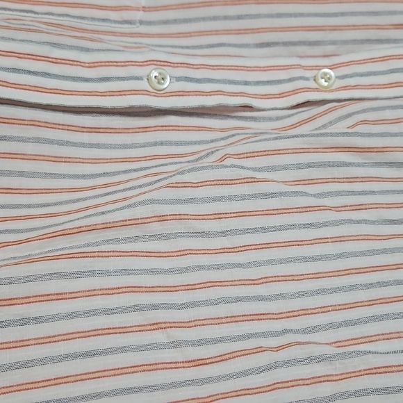 Banana Republic men’s flax linen blend striped button-down shirt size Medium EUC - Picture 2 of 4